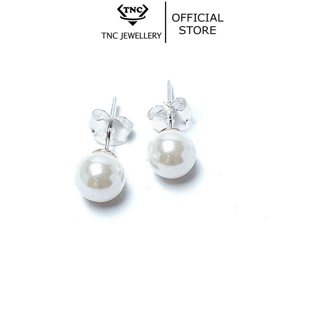 Bông Tai Bạc Thanh Lịch Hạt Tròn-TNC Jewellery