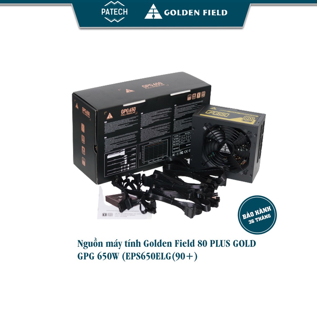 Nguồn máy tính Golden Field 80 PLUS GOLD GPG 650W (EPS650ELG(90+) - Hàng chính hãng