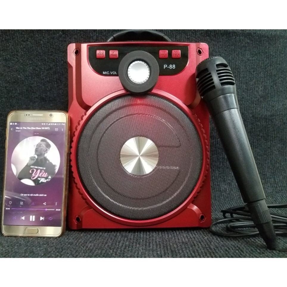 Loa bluetooth Karaoke P88 P89 kèm micro có dây - Bh 3 tháng  - chuyensiphukien1