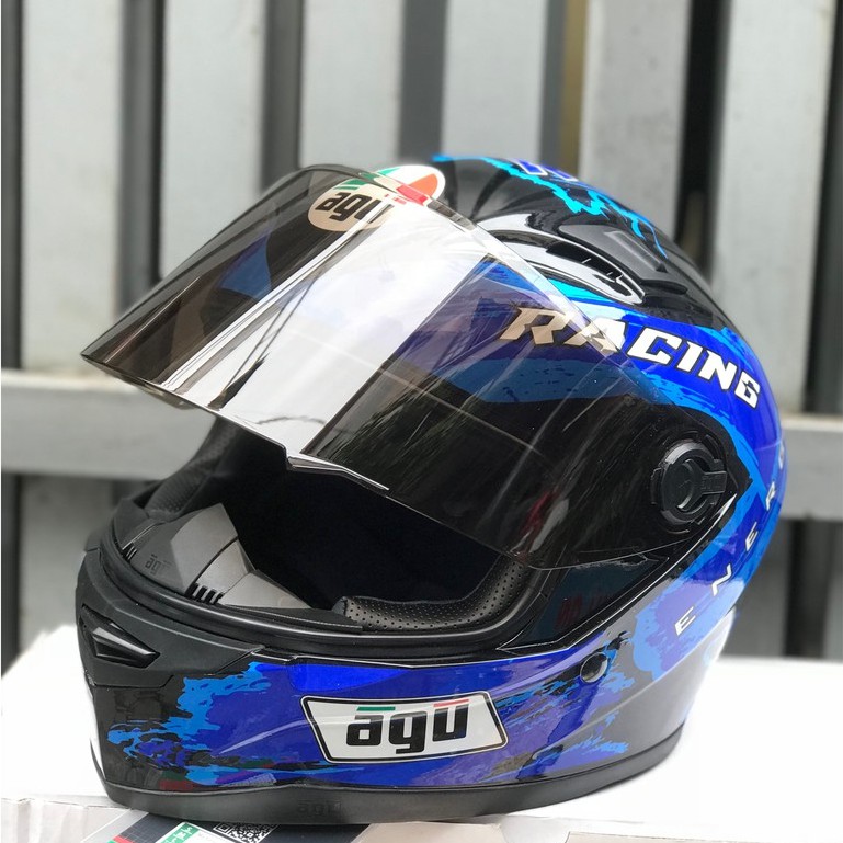 Nón Phượt Fullface Agu Racing Xanh Dương