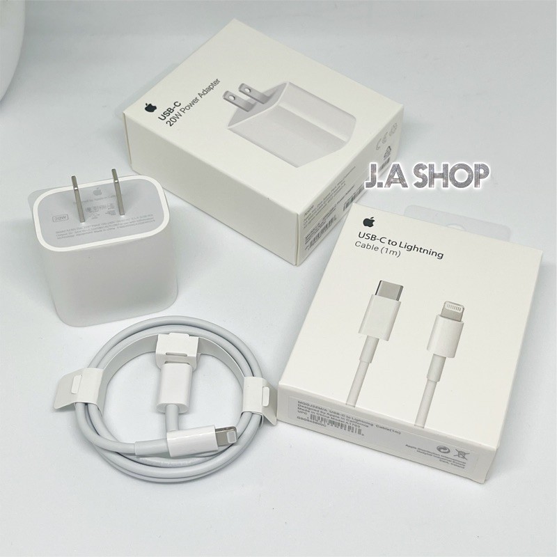 Bộ Sạc Nhanh iPhone Chính Hãng, Củ Sạc Nhanh PD 20W, Cáp Sạc Nhanh USB-C To Lightning Cho iPhone 12/11//Xs/X/8/iPads