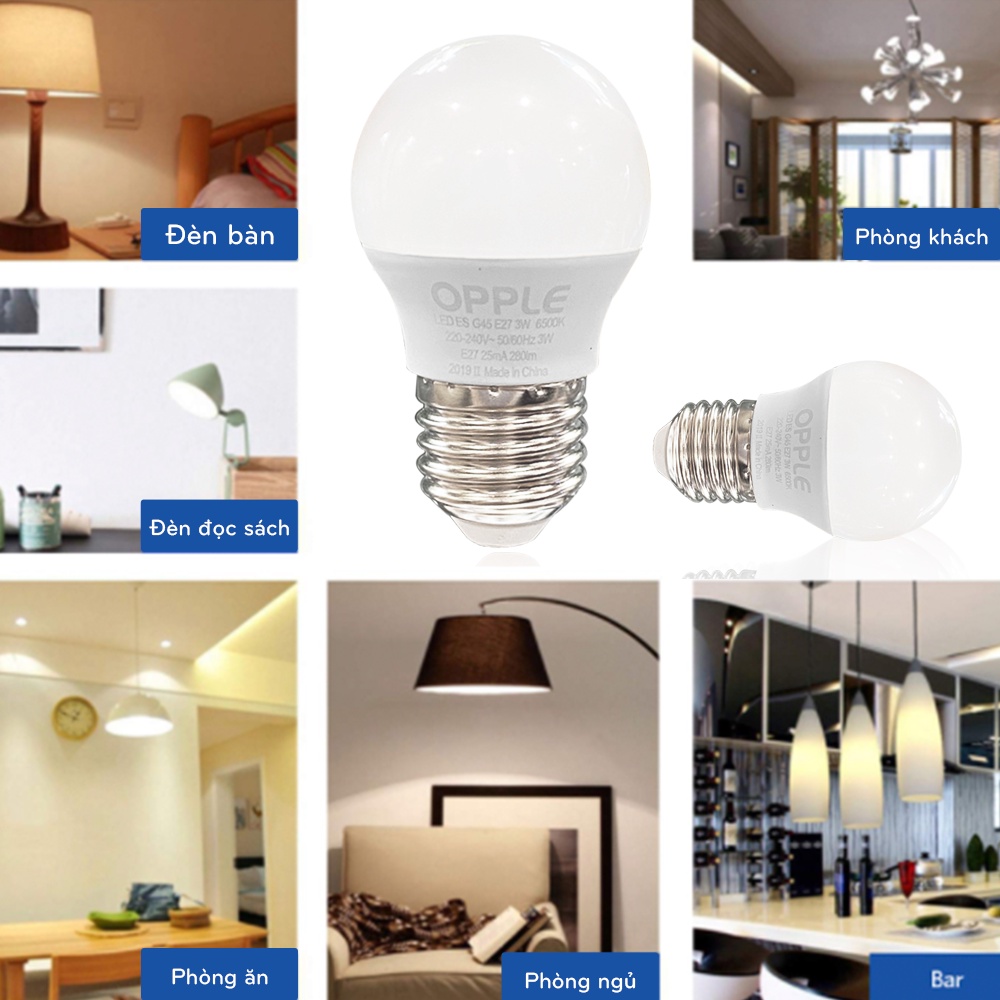 Bóng Đèn OPPLE LED Bulb Eco Save G45 E27 3W - Sáng Hơn Theo Cách Tiết Kiệm Hơn