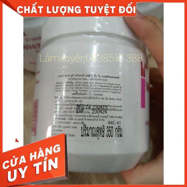 Kem velvet WHITENING 350G  FREESHIP  giúp làm trắng da, không trắng ảo , cải thiện khô da sần sùi ,không bị bắt nắng .