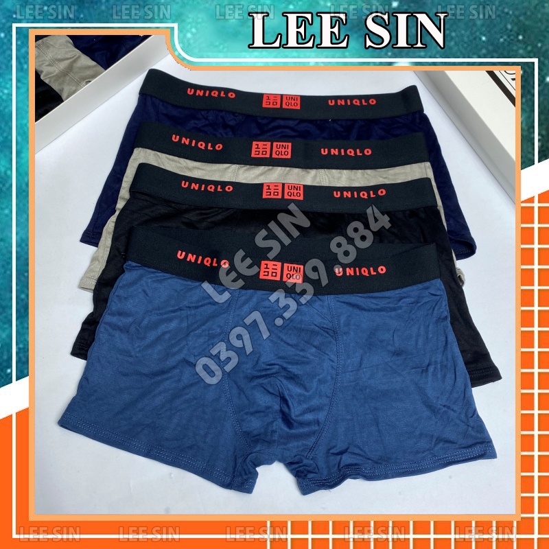 Quần lót nam cao cấp chất cotton thấm hút mồ hôi, Quần sịp nam đùi boxer co dãn 4 chiều nhật bản | LEE SIN