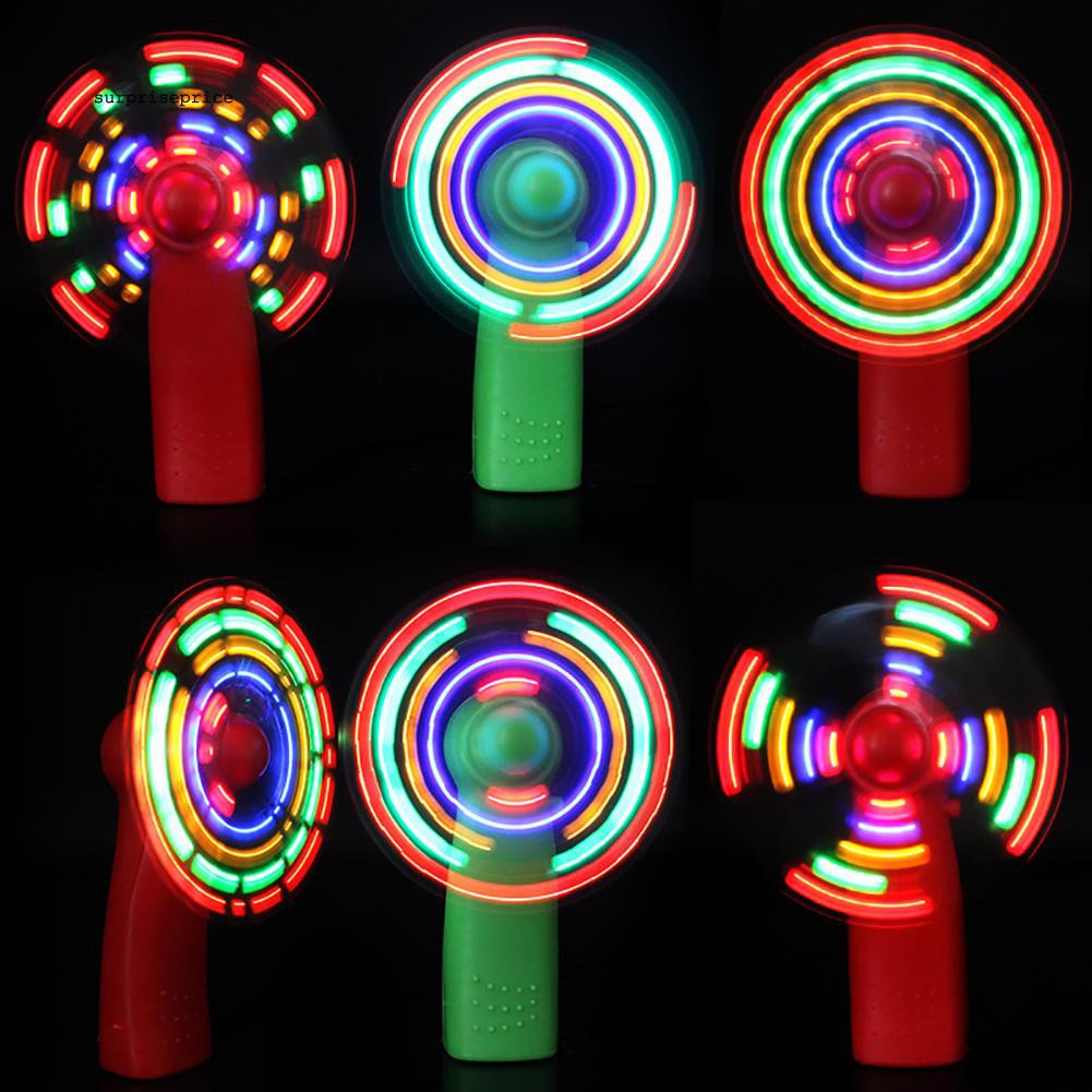 Quạt mini cầm tay có đèn LED thay đổi màu sắc đẹp mắt