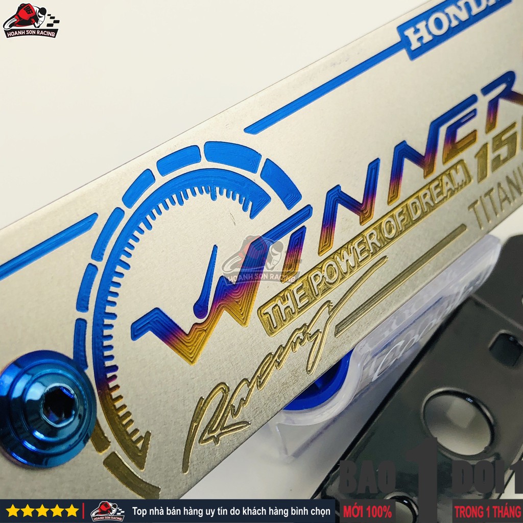 Bảng tên xe máy titan WINNER, WINNERX mẫu mới tặng kèm pass gắn và ốc titan