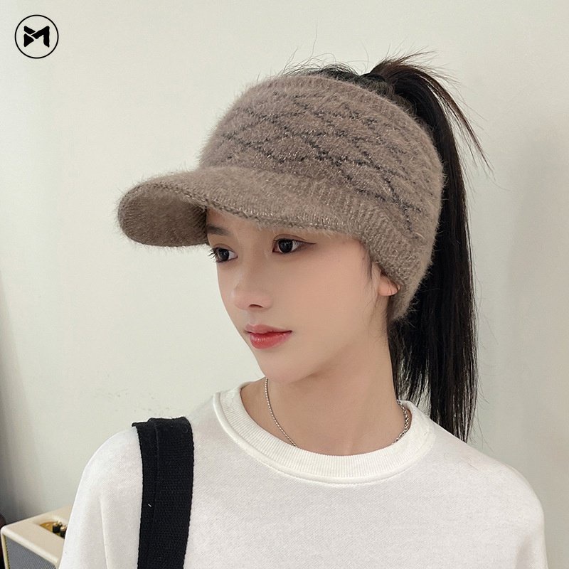 Mũ Len Trùm Tai Giữ Ấm Họa Tiết Kim Cương Thời Trang Thu Đông Mới