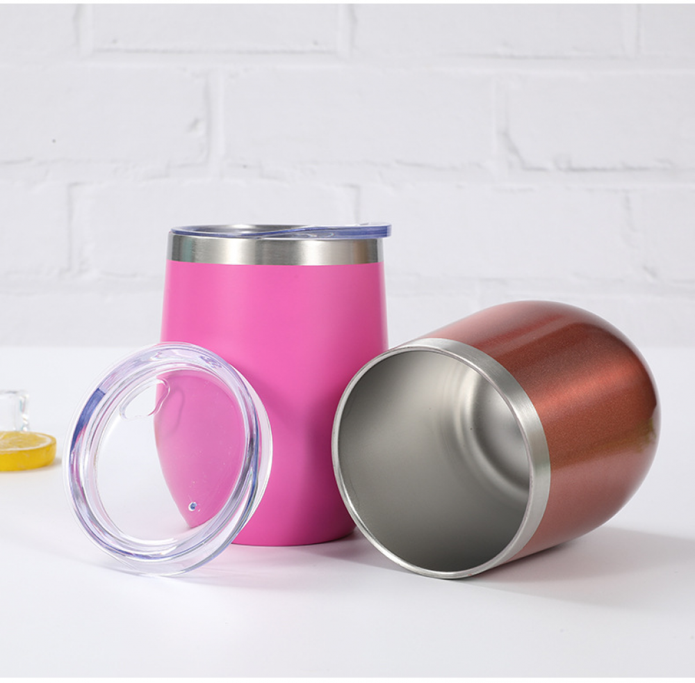 THERMOS Cốc Giữ Nhiệt Bằng Thép Không Gỉ 304 12oz 350ml Có Nắp Đậy Trong Suốt Sáng Tạo