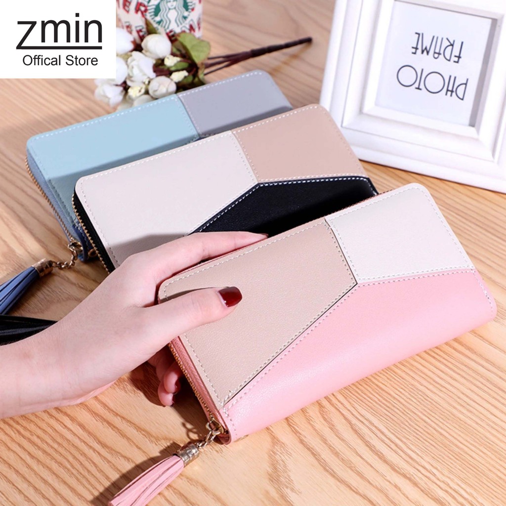Ví nữ dài cầm tay Zmin, chất liệu cao cấp đựng vừa điện thoại - V009