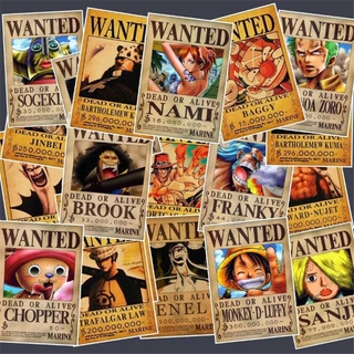 25 Chiếc One Piece Luffy Muốn Vintage Anime Dán Trang Trí Phòng Chống Thấm Nước Laptop Hành Lý Xe Dán Tường Trang Trí Tường