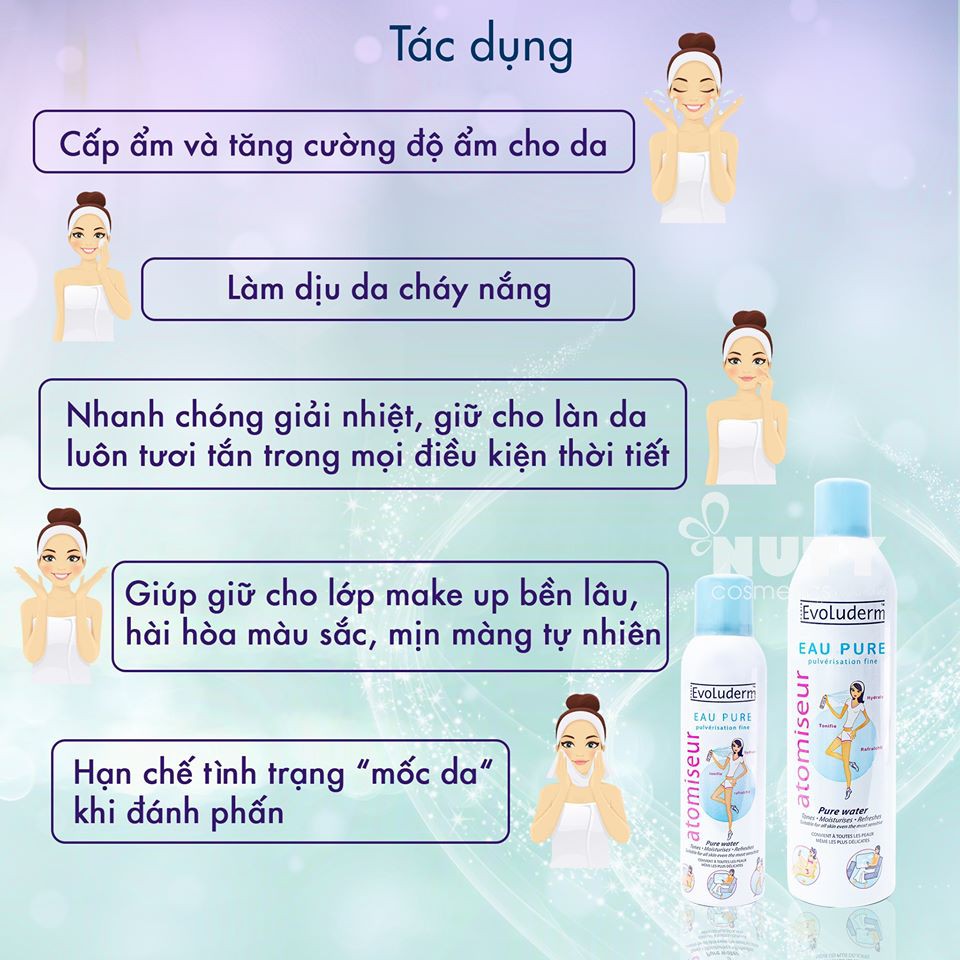 Xịt Khoáng Evoluderm Pure Water Spray (150ml)