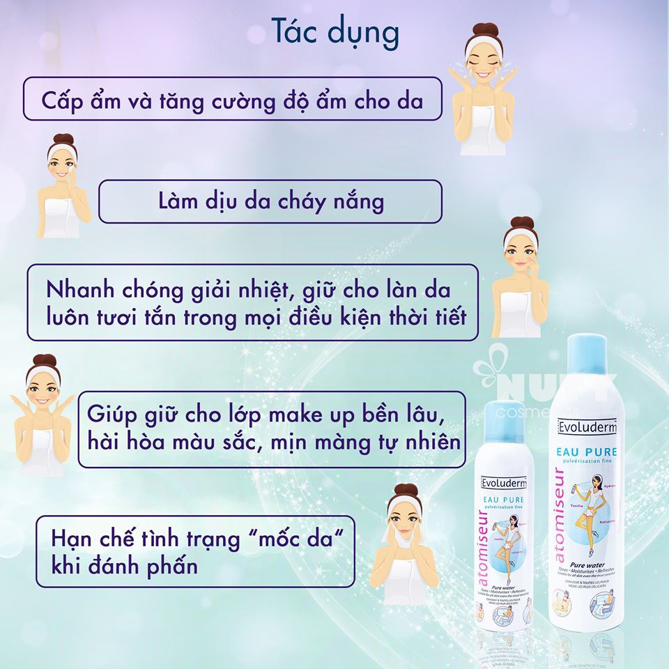 Xịt Khoáng Evoluderm Pure Water Spray (400ml)