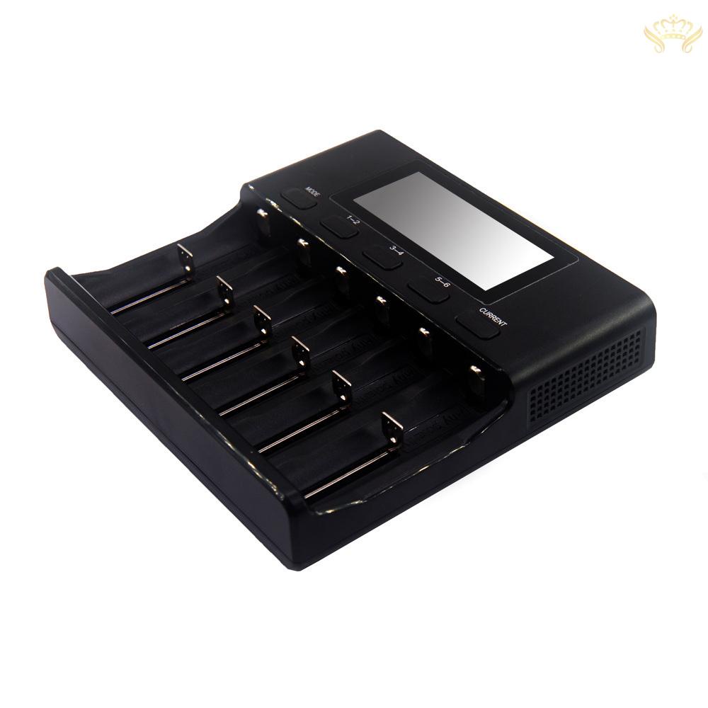 New  LiitoKala Lii-S6 Battery Charger 6 Slots 4 Currents Auto-Polarity Detect for 18650 26650 21700 32650 AA AAA Batteries