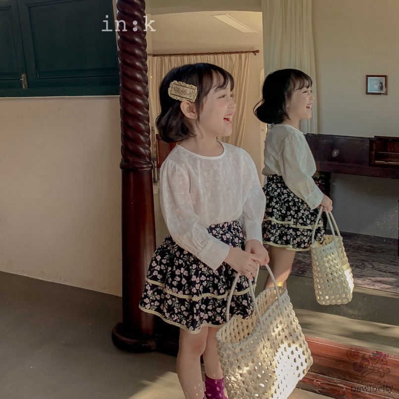 Chân váy xòe in hoa dành cho bé