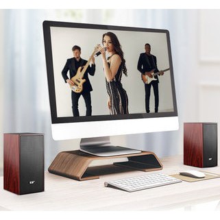 Loa gaming bluetooth 5.1 không dây cho máy tính để bàn/điện thoại thiết kế classic màu gỗ maple phong cách hiện đại