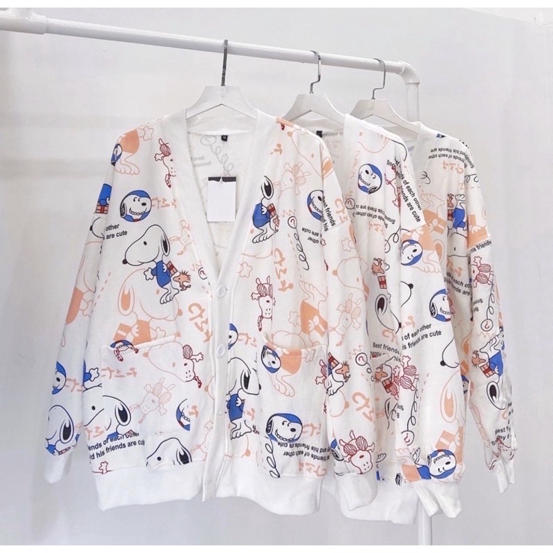 Áo Khoác Cardigan Unisex❤️Áo Cardigan SNOPPY form rộng Ulzzang Unisex Nam/Nữ (Chất vải cực xịn,video thật 100% tại Shop)