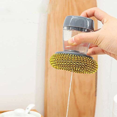 Dụng Cụ Cọ Xoong Nồi Thông Minh Có Bình Chứa Tự Động Nhả Chất Lỏng, Cọ Rửa Xong Nồi, Bồn Rửa Bát Đa Năng Tiện Lợi