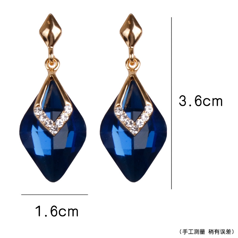 Bông tai bằng bạc 925 đính đá dáng dài phong cách Hàn Quốc cho nữ