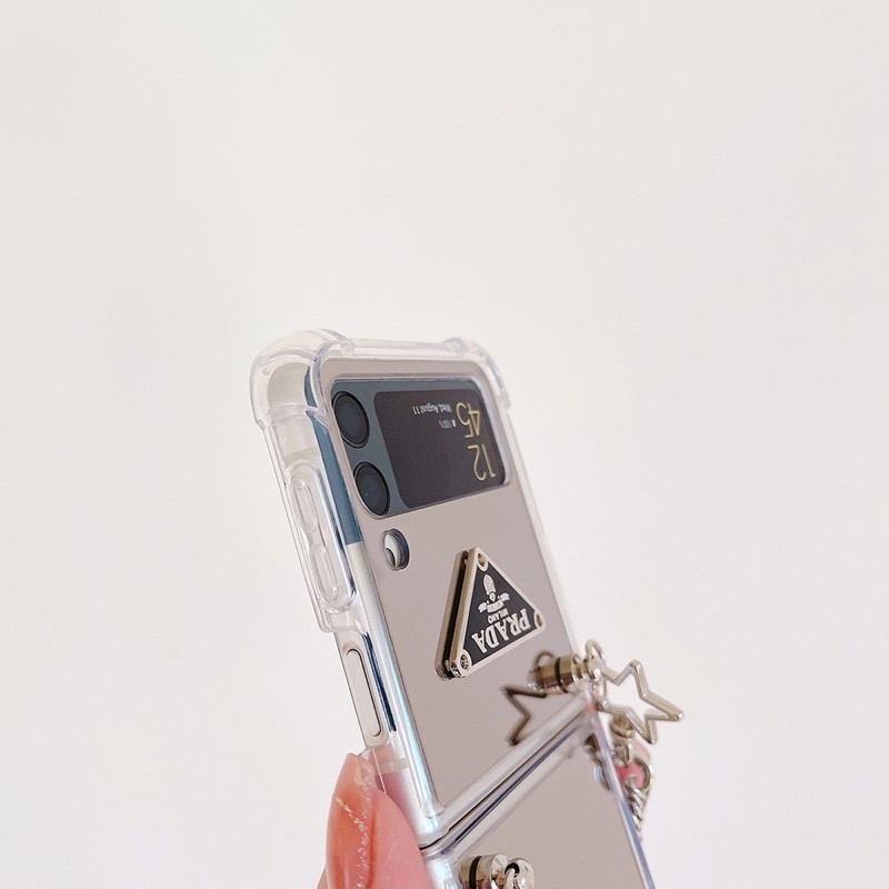 Ốp Điện Thoại Mặt Gương Có Dây Đeo Cho Samsung Galaxy Z Flip 3 5G and Z Flip 4 Z Flip3 ZFlip3 ZFlip 3 Z Flip4 ZFlip4