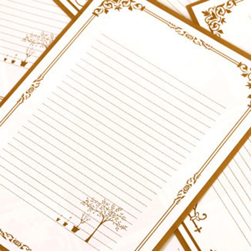 Set 8 Thiệp Mời Dạng Giấy In Chữ Phong Cách Vintage