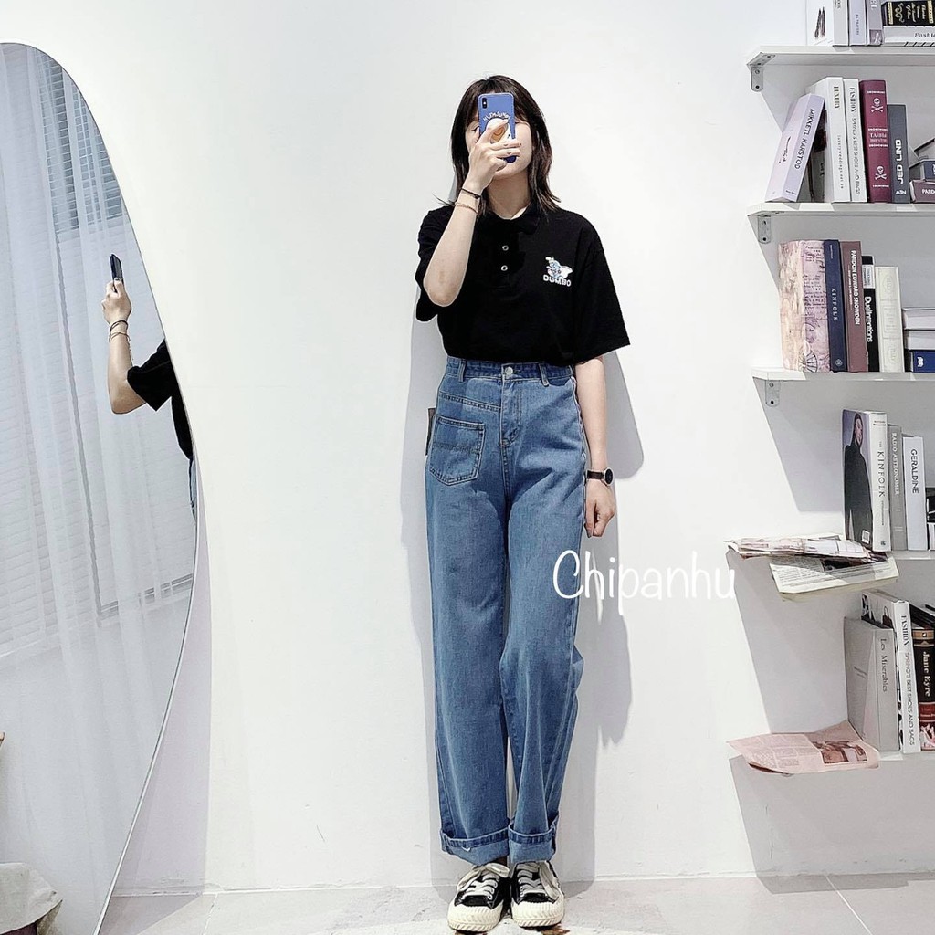 QUẦN SUÔNG JEAN TRƠN TÚI TRƯỚC QB1161