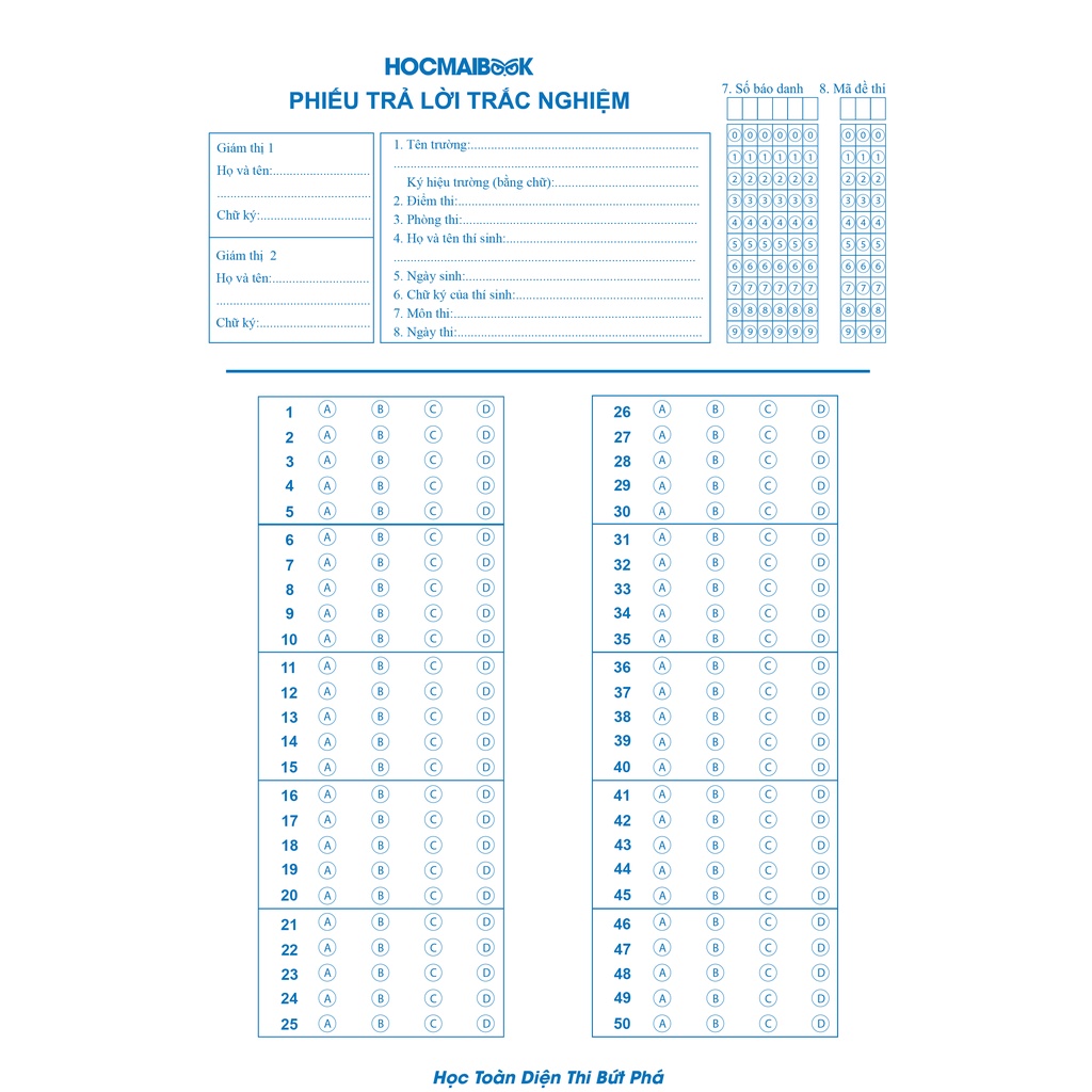 Set 15 phiếu làm bài trắc nghiệm - HOCMAI