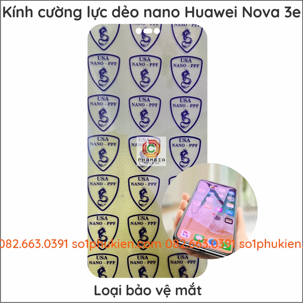 Dán cường lực Huawei Nova 3e dẻo nano, siêu bền trong suốt