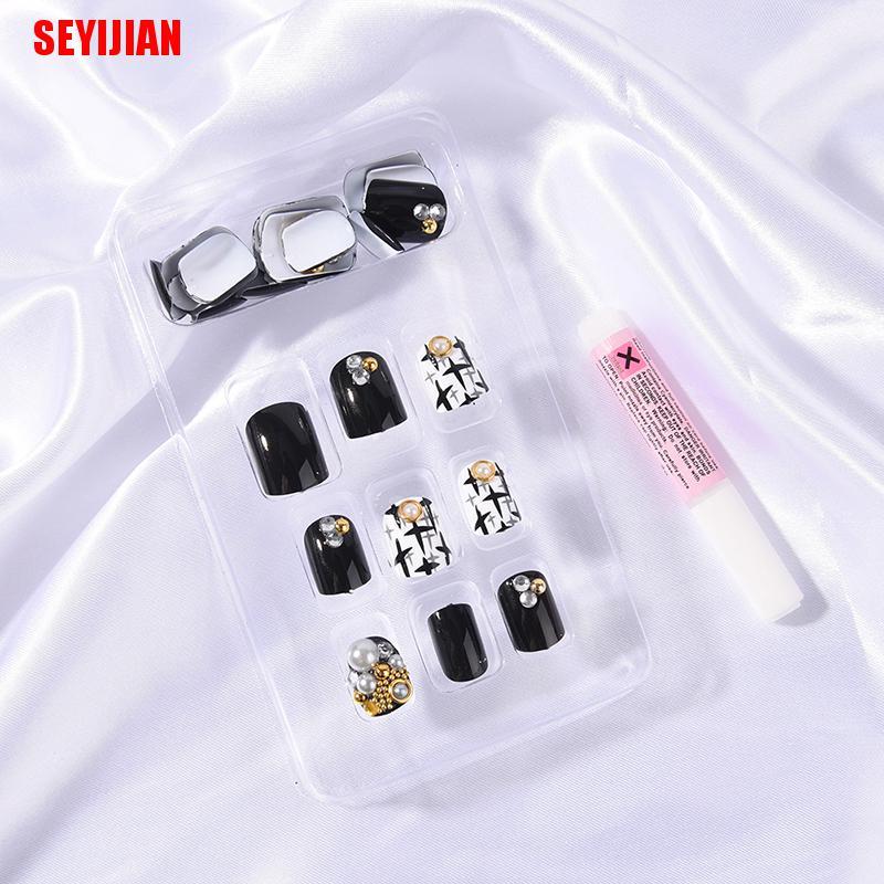 Set 24 Móng Tay Giả Bằng Acrylic Toàn Diện Phong Cách Pháp