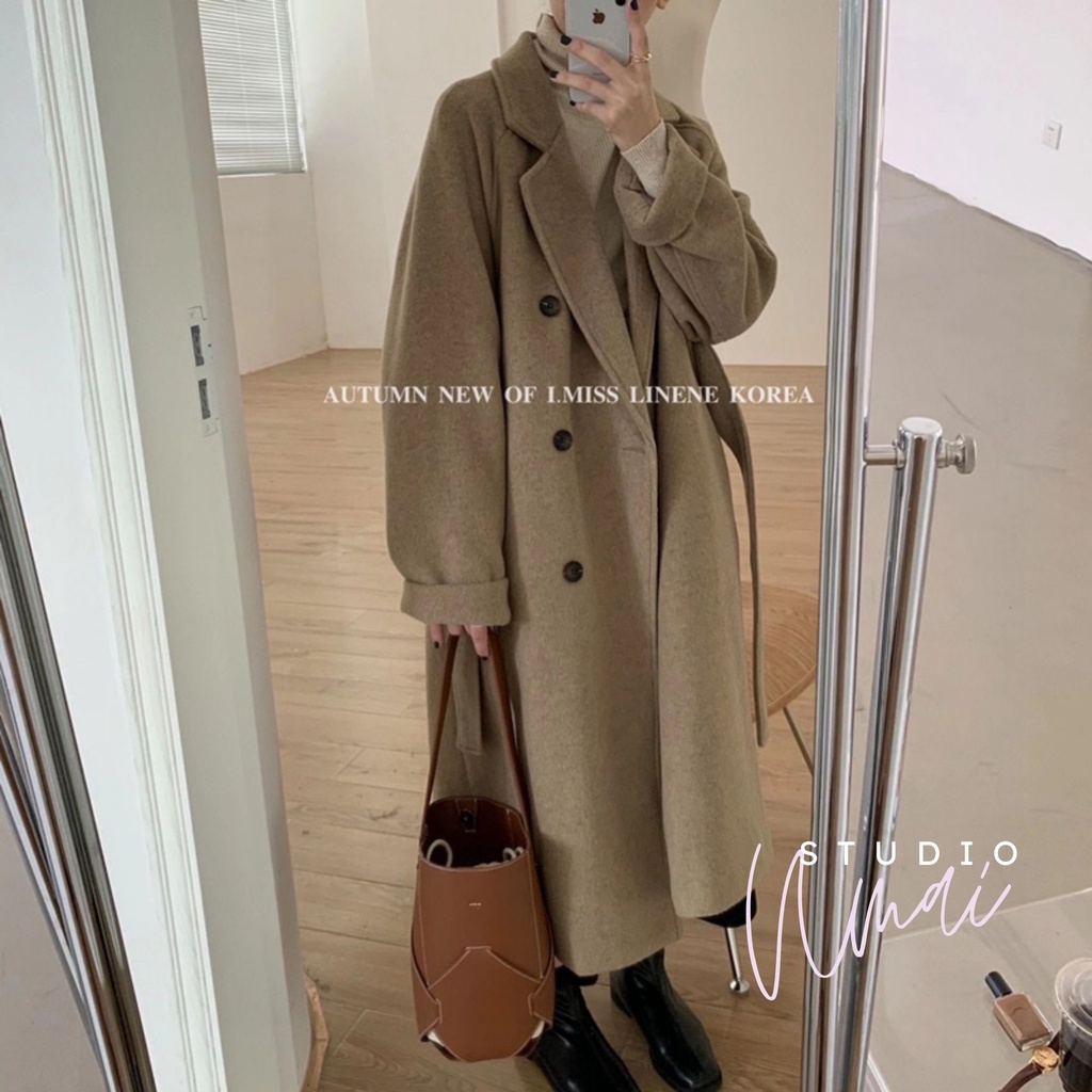 (Ảnh thật) Măng Tô Nỉ Dáng Dài Hai Lớp Thu Đông - K0822