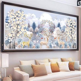 (KHO SỈ)  Tranh thêu chữ thập phong cảnh hươu tài lộc MHH0874 MHH0873 MN0181 TT2744 TT2748 HH0888 HH0889