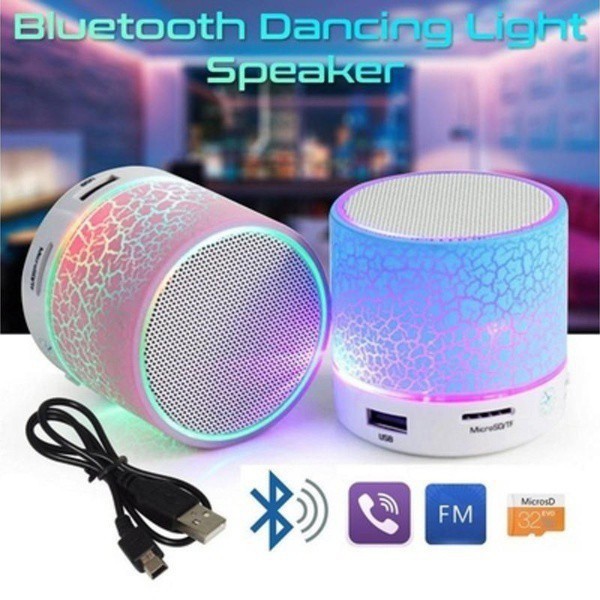 ♟☸✑Loa Bluetooth mini gắn đèn LED hỗ trợ thẻ nhớ