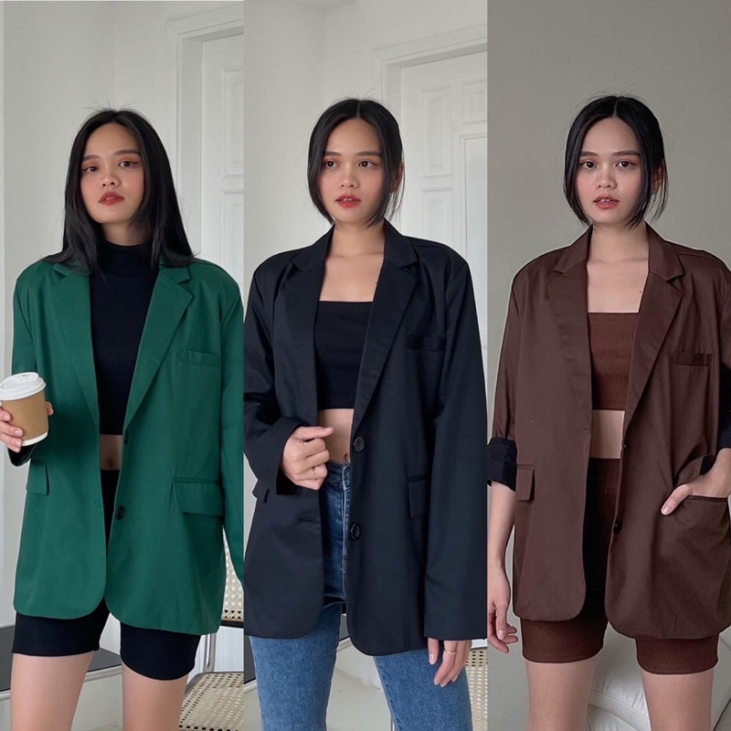 [Mã FAMARAL1 giảm 10K đơn 50K] Edna blazer - Khoác blazer trơn - Somalyng.studio