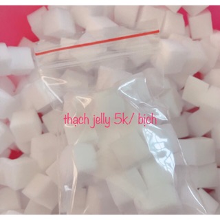 Mút làm jelly cube hình tim/ thạch jelly trắng