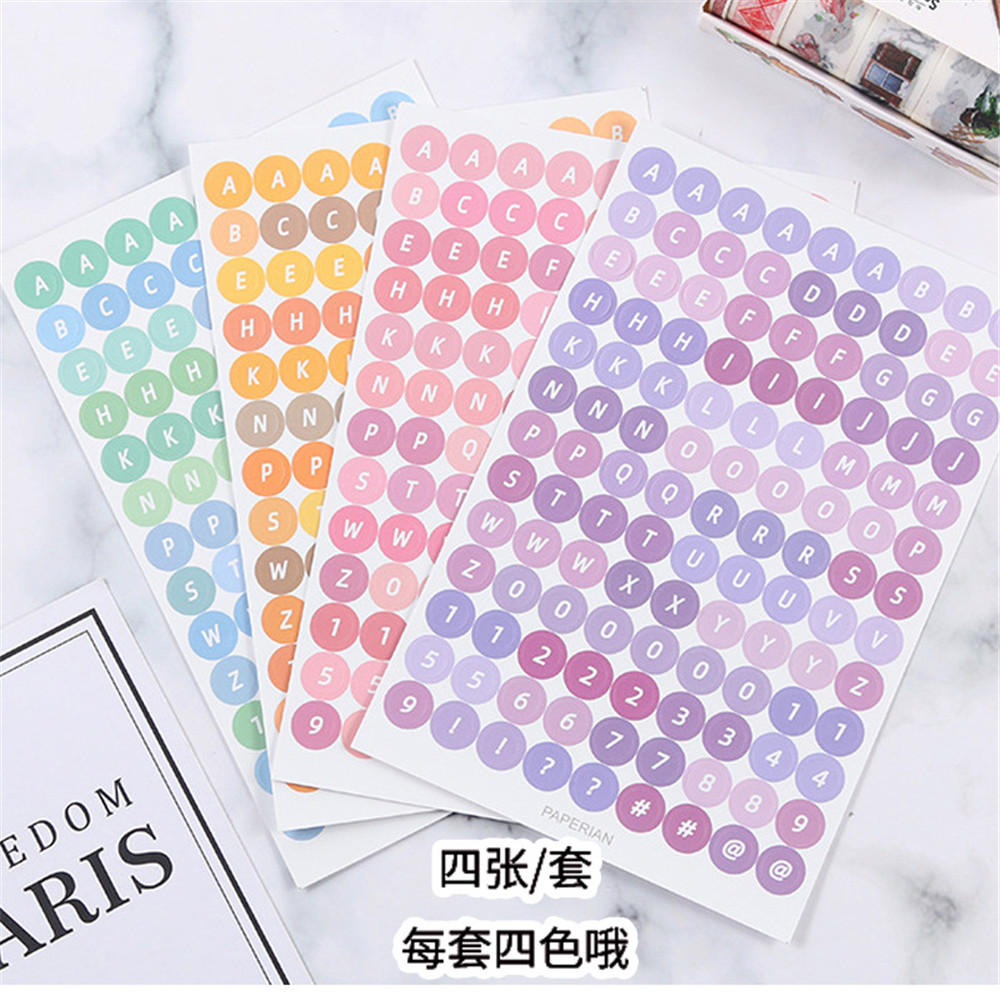 4 Miếng Dán Trang Trí Sổ Tay 4 Màu Xinh Xắn