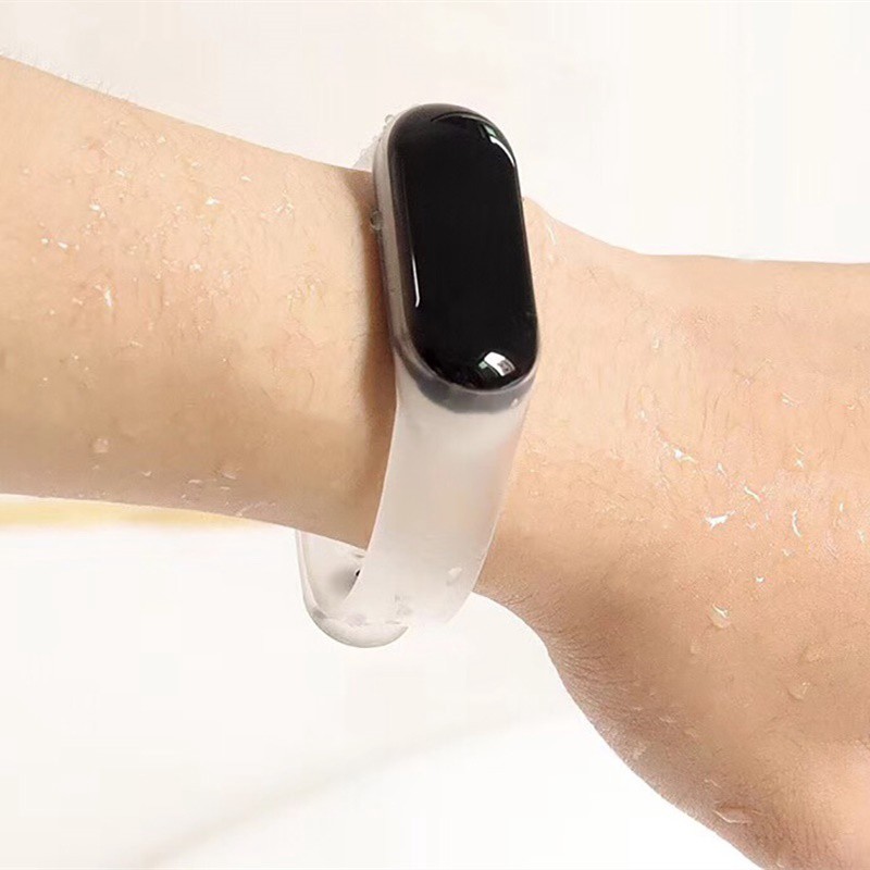 Dây đeo đồng hồ màu trong suốt không thấm nước cho đồng hồ thông minh Xiaomi Mi Band 5 MiBand 3 4 5 6