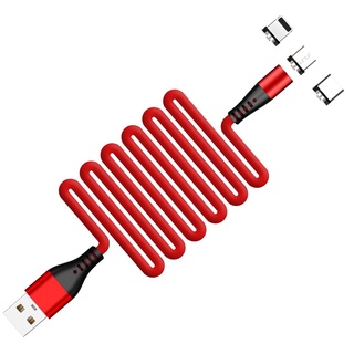 Cáp Sạc Từ Tính 3 Trong 1 360 Độ Micro USB Type C Có Đèn Led Cho Android