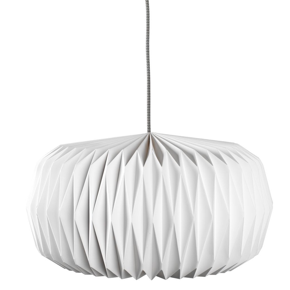 Đèn thả | JYSK Valder | kim loại/giấy | trắng | D44xR44xC25cm