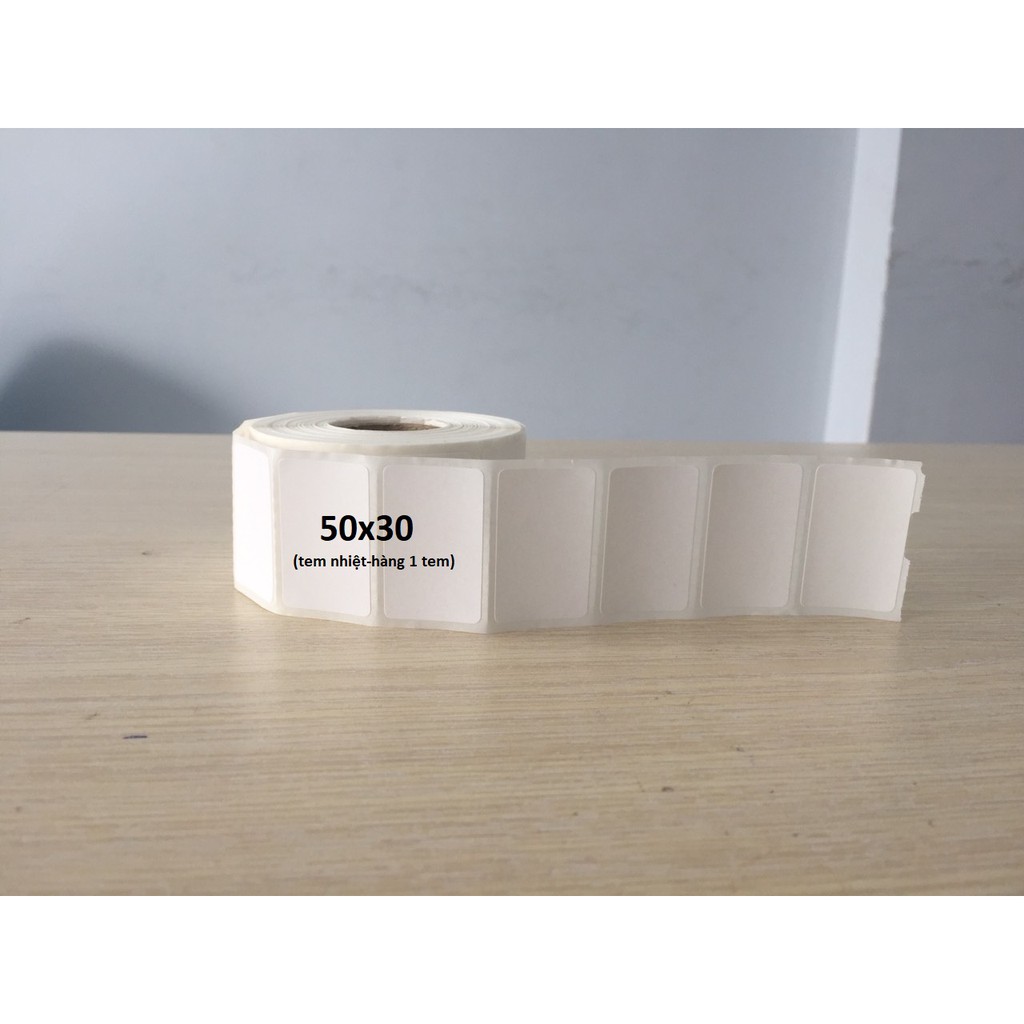 Cuộn 1400 tem in mini code decal dán, in mã vạch barcode, QR code, in tem phụ cho máy in nhiệt
