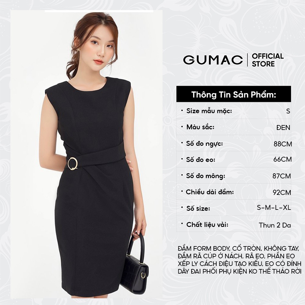 [Mã MABR07062 giảm 8% tối đa 50K đơn từ 249K] Đầm body nữ quyến rũ sát nách GUMAC nhiều màu, trẻ trung DB580 | BigBuy360 - bigbuy360.vn