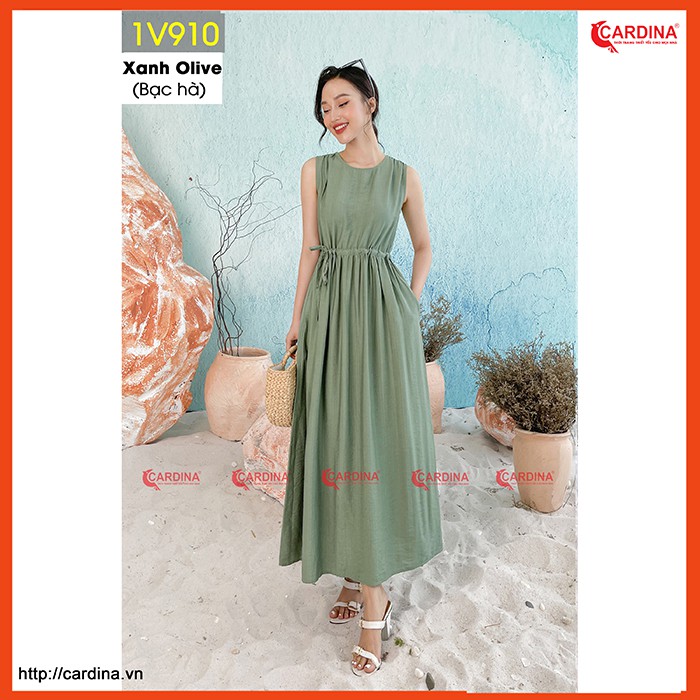 Váy Maxi Rút Chun Eo Trơn Màu CARDINA