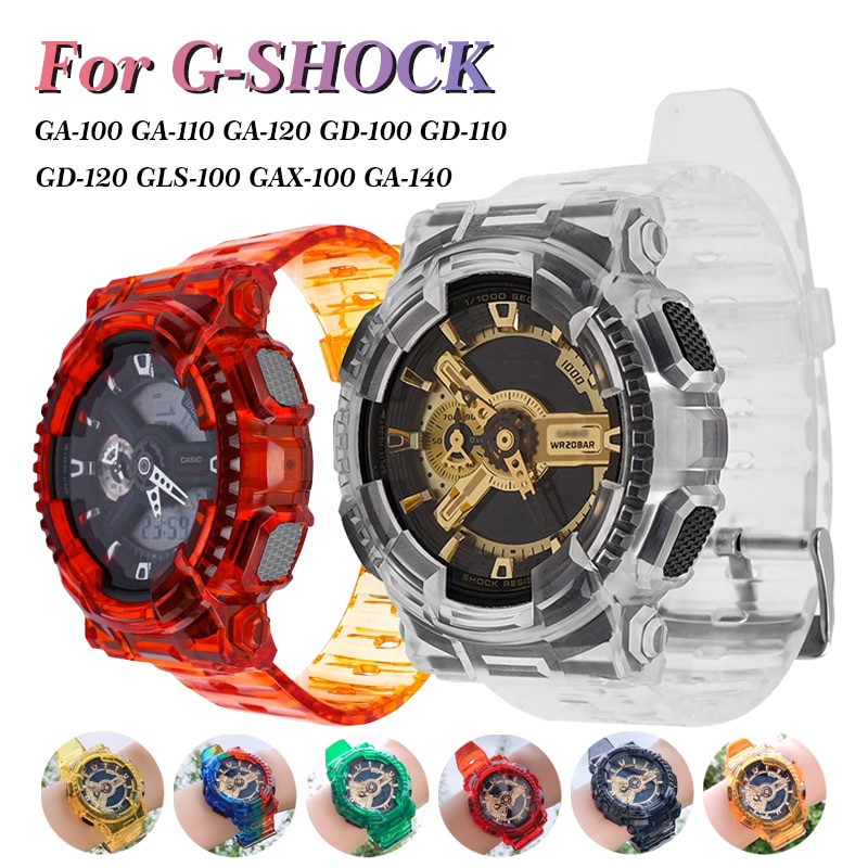 Dây Đeo Tpu Trong Suốt Chống Nước Cho Đồng Hồ Casio G-Shock Ga110 Ga120 Ga140