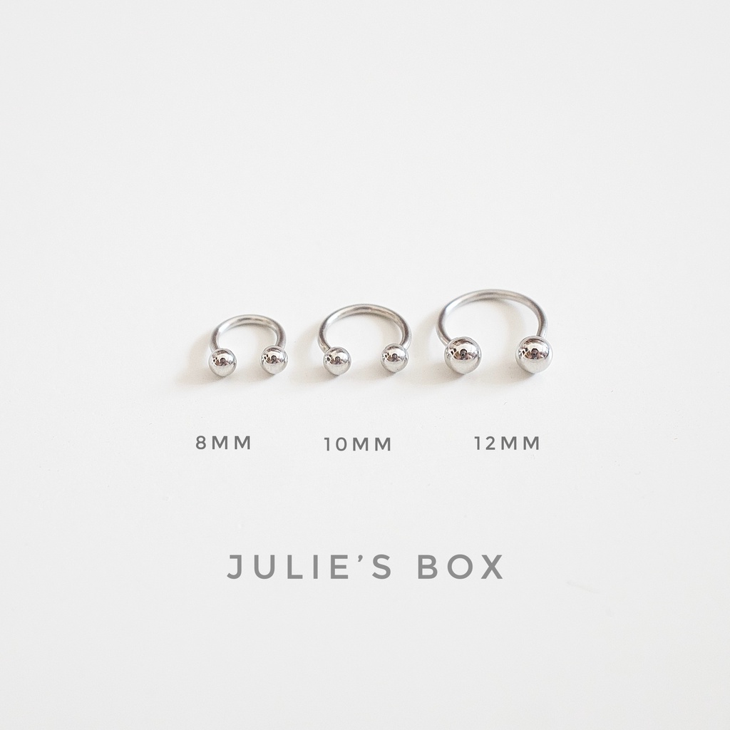 [1 Chiếc] Khuyên Tai Titan CHỮ U Thân 1.2mm Siêu Mỏng Màu Bạc Titan Không Gỉ Sét Không Ngứa Bông Tai JuliesBox 66