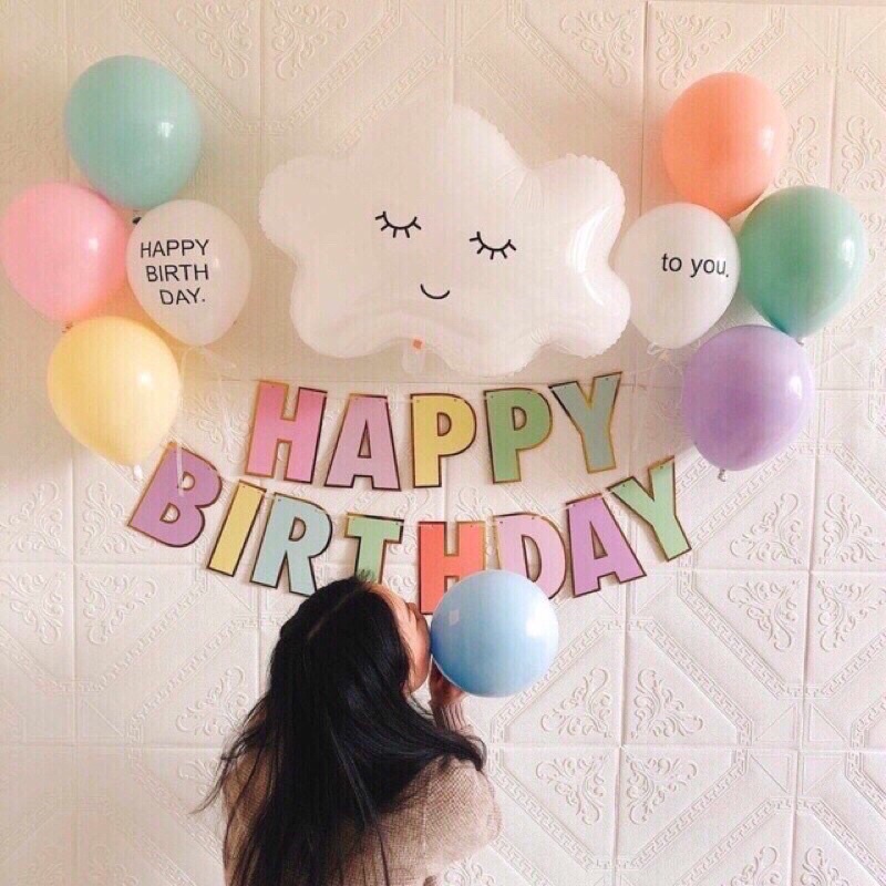 Bóng hình đám mây trắng trang trí sinh nhật, decor tiệc, trang trí sinh nhật phong cách Hàn Quốc