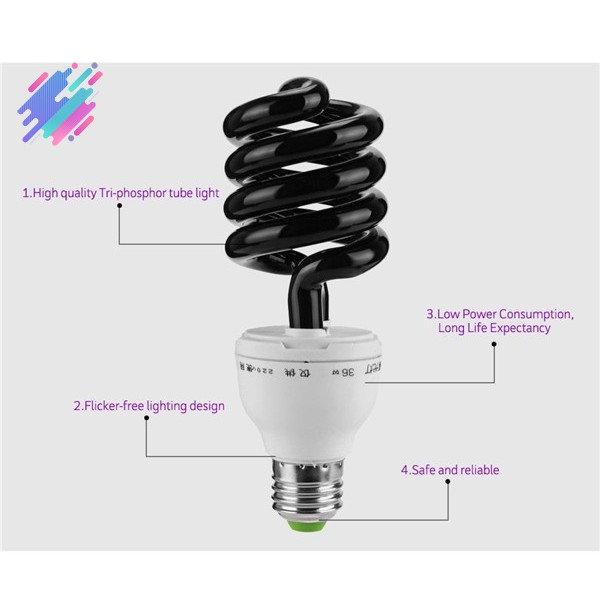 Đèn ngủ LED UV dạng xoắn phát tia tử ngoại tiết kiệm điện 220V 36W 40W E27