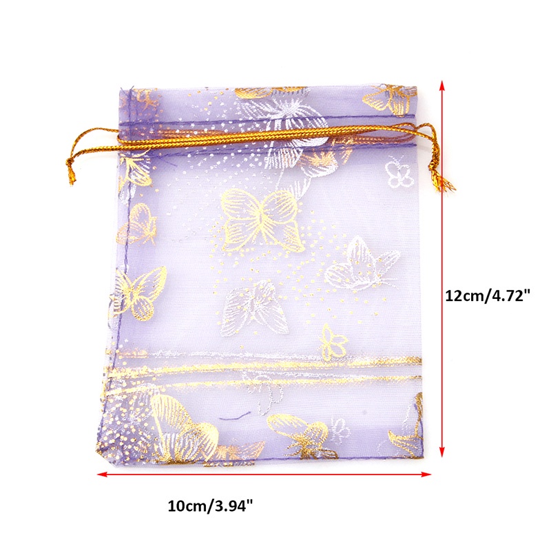 25 túi dây rút đựng trang sức quà cưới kích thước 10x12cm