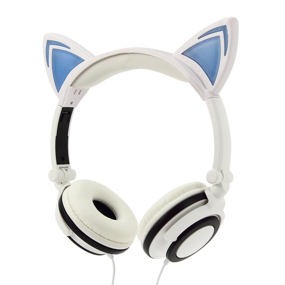 Tai nghe mèo chụp tai có dây, âm thanh hay, có micro và led phát sáng Regoo CAT10