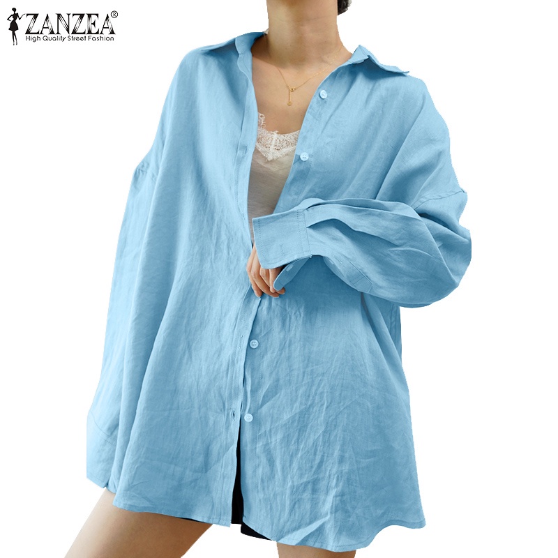 Áo sơ mi Zanzea tay dài đính nút thời trang cho nữ