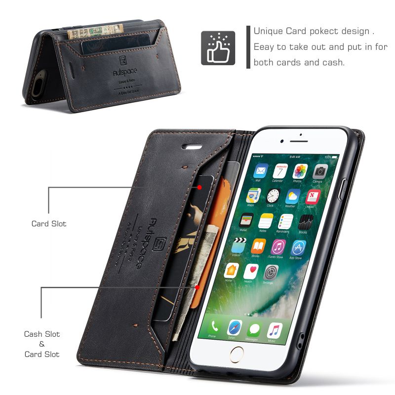 Bao Da Điện Thoại Nắp Lật Kèm Ngăn Đựng Thẻ Cho iPhone XS MAX XR XS X 8 7 6S 6 Plus SE2020 8 7 6S 6 Vỏ
