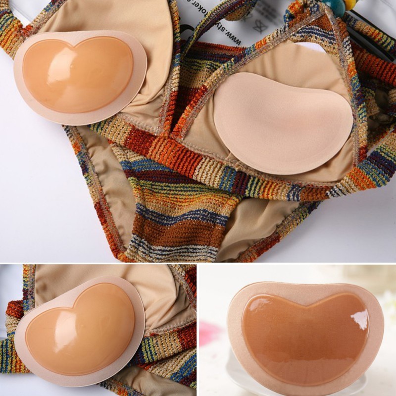 Áo ngực Sexy Super Push Up Bra Pads Heart Padding Invisible Bra Insert Pads Breast Form Silicone