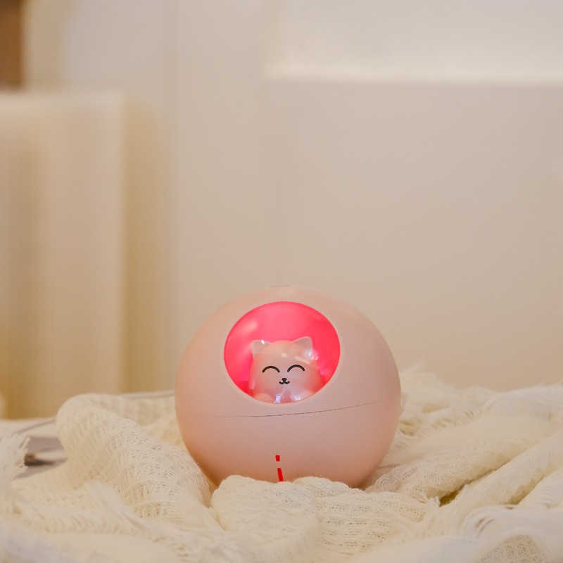 Máy phun sương Fnelse tạo độ ẩm không khí tích hợp led hình chú mèo hành tinh cổng USB mới 220ml
